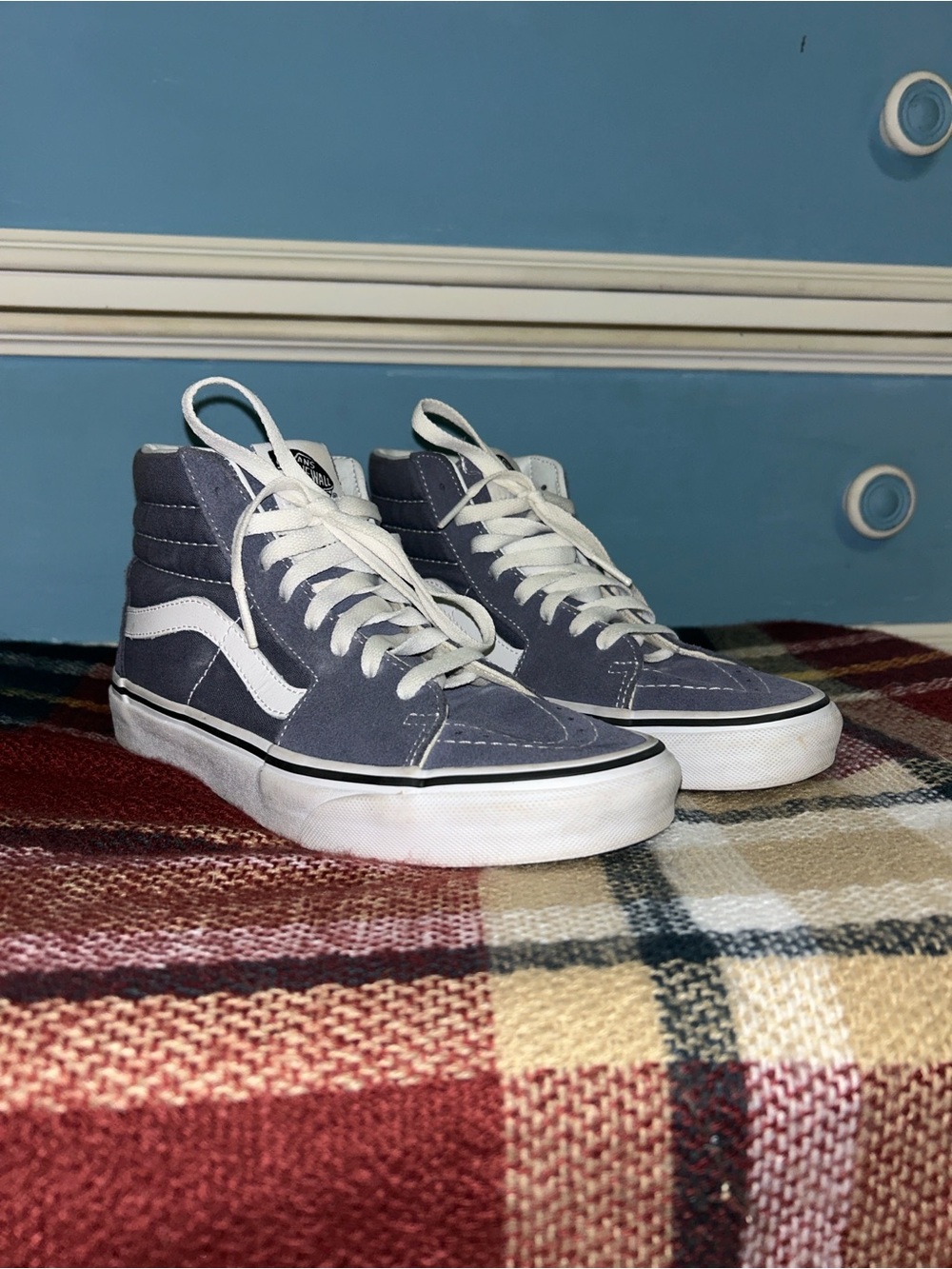 Vans High-Top Sneakers - Gray & White